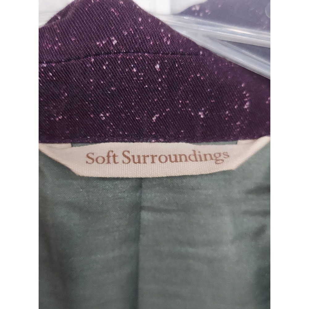 Soft Surroundings Maxi Cardigan Womens Medium Purple Floral Duster Blazer - Picture 2 of 14